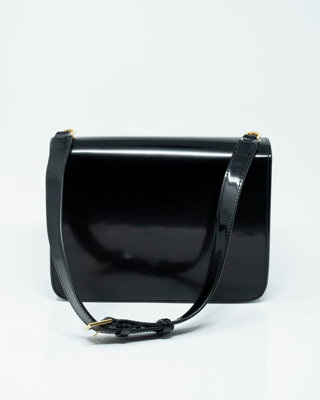 YVES SAINT LAURENT Le Carre Patent Leather Shoulder Bag Black - Final