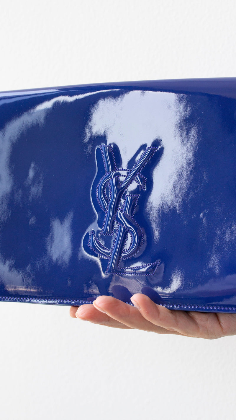 Yves Saint Laurent YSL Belle De Jour Blue Patent Leather