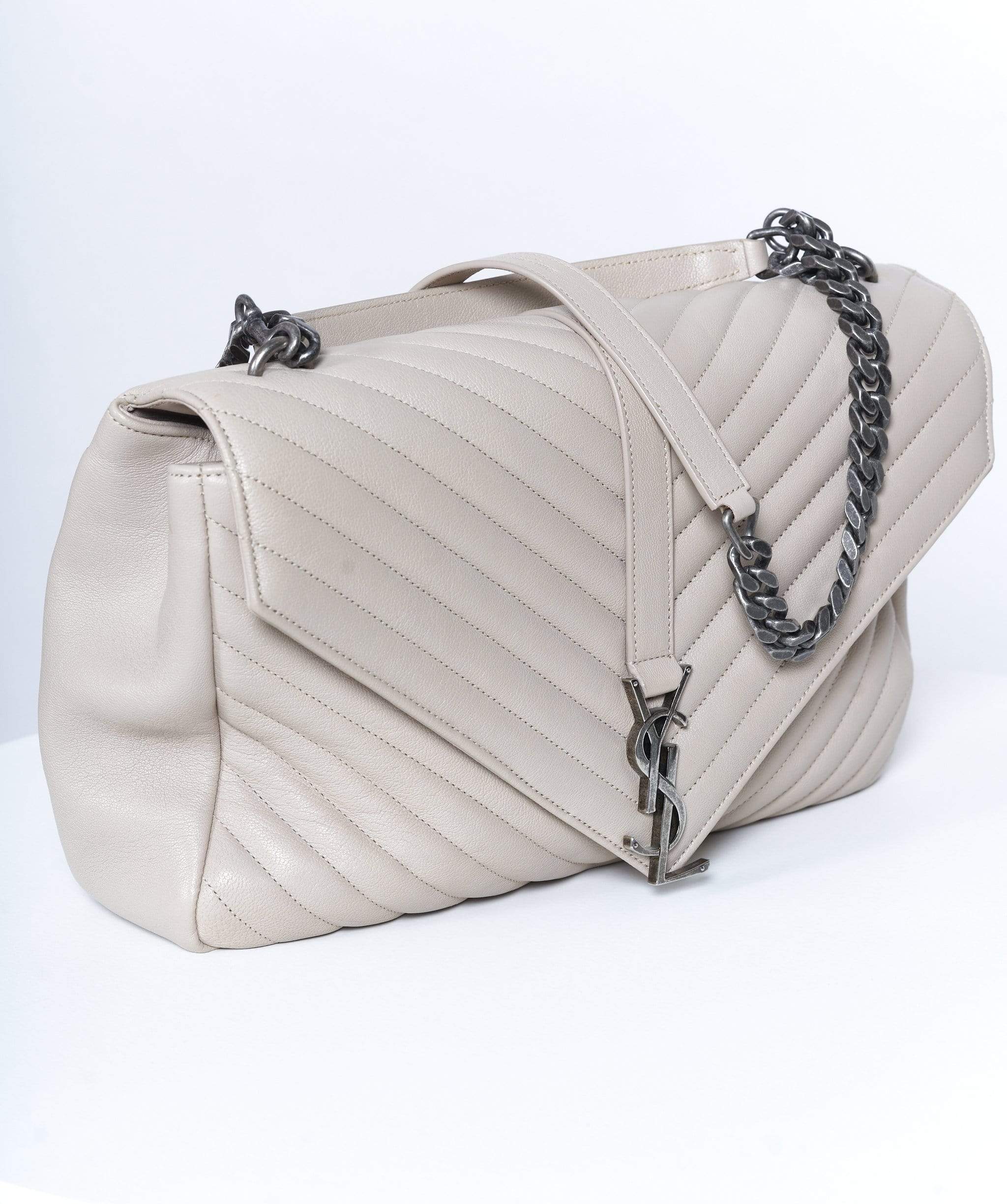 Yves Saint Laurent YSL Chevron bag beige