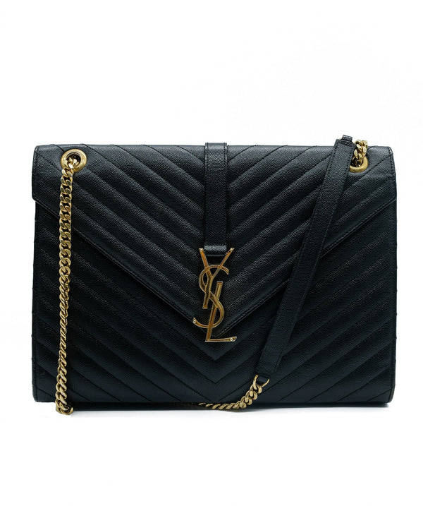 YSL Bag. Yves Saint Laurent Vintage Black Leather Shoulder Bag,  UK