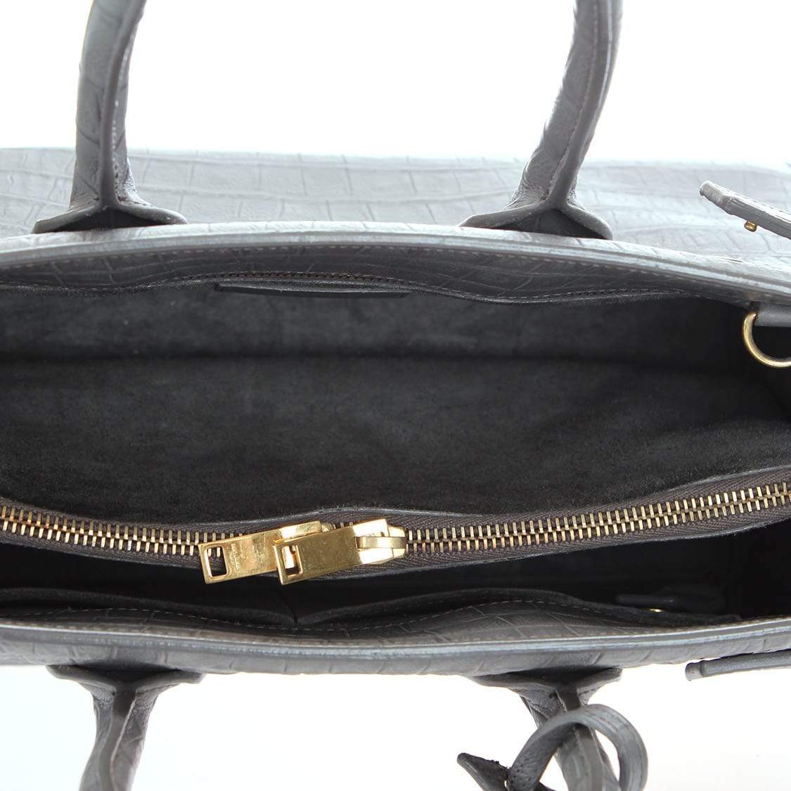 Yves Saint Laurent YSL Embossed Leather Sac Du Jour Tote MW2856