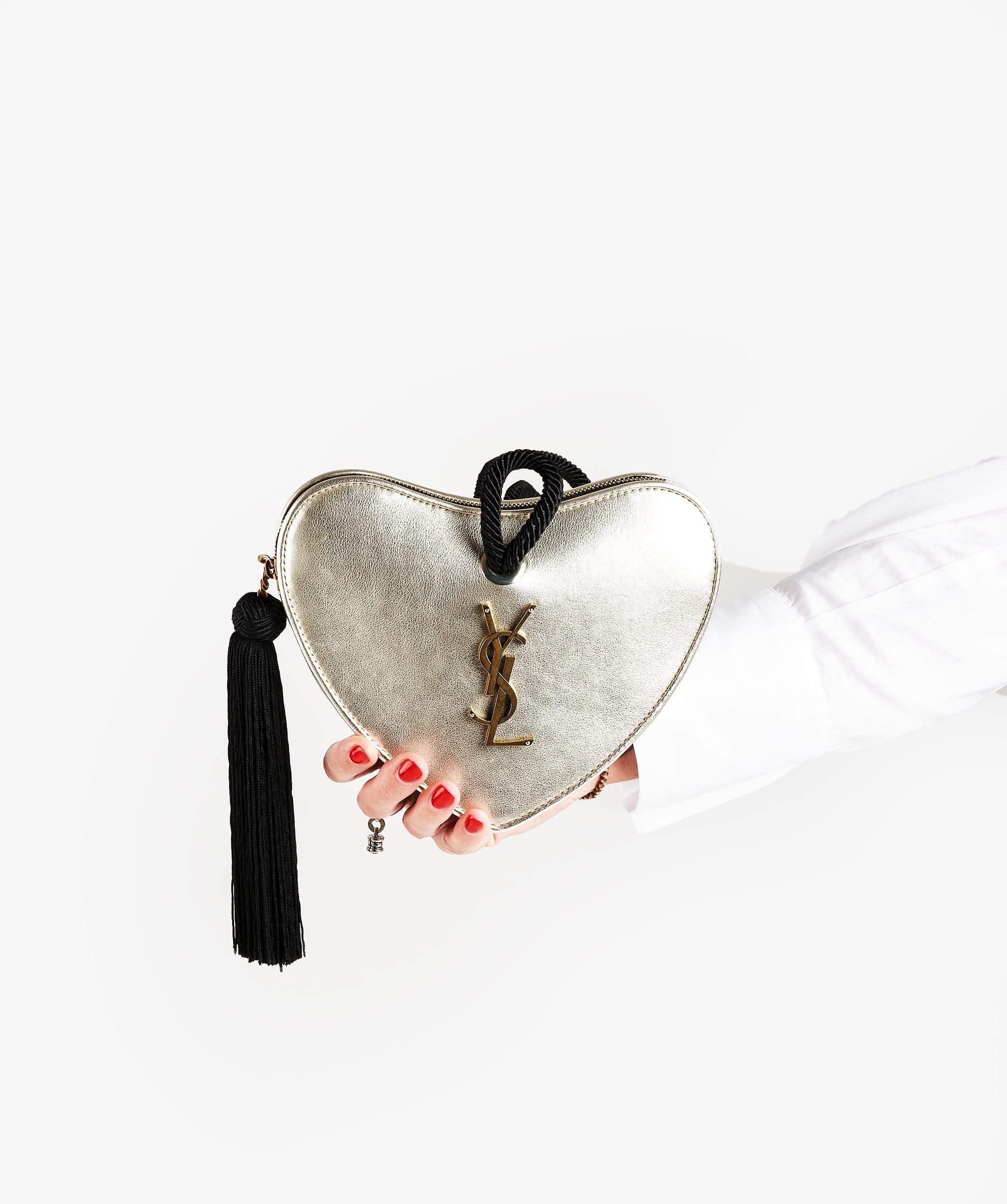 Yves Saint Laurent Ysl Gold Heart Clutch