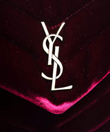 Yves Saint Laurent YSL Lou Lou Burgundy Velvet Toy Crossbody Bag - ADL1349