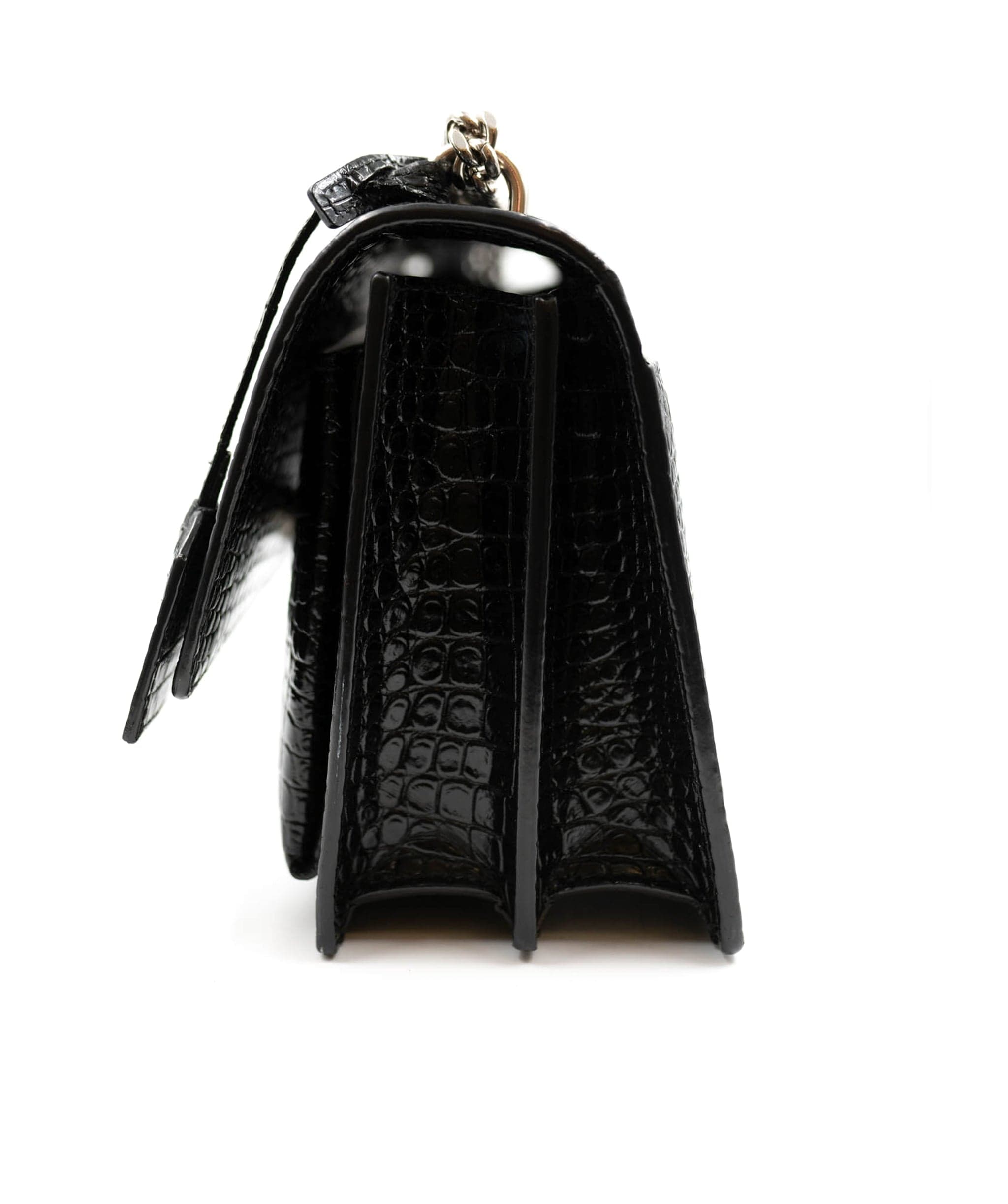 Yves Saint Laurent YSL medium black sunset bag with silver hardware  AVC1010