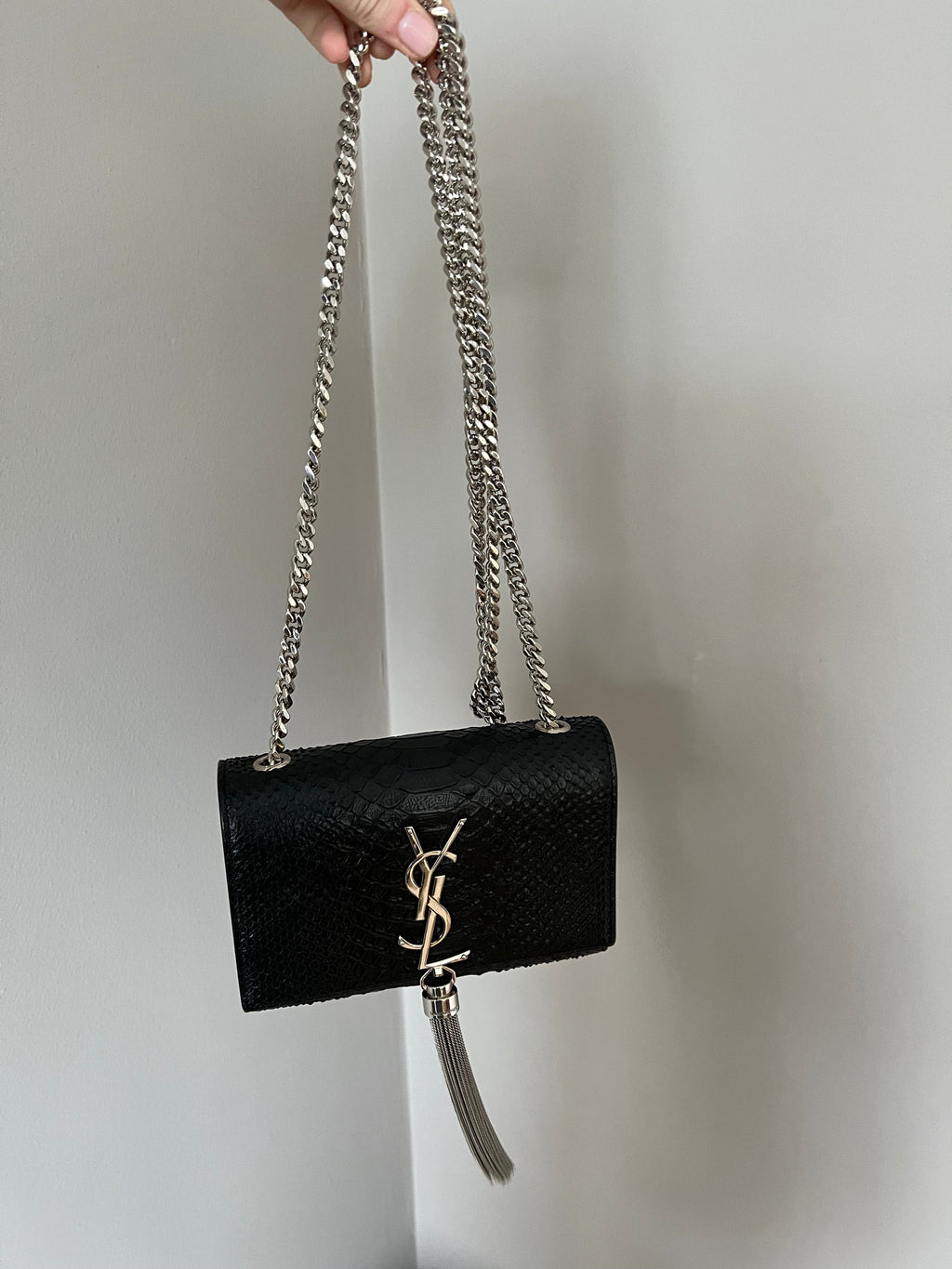 YSL mock python kate bag with silver tassel AVC1033