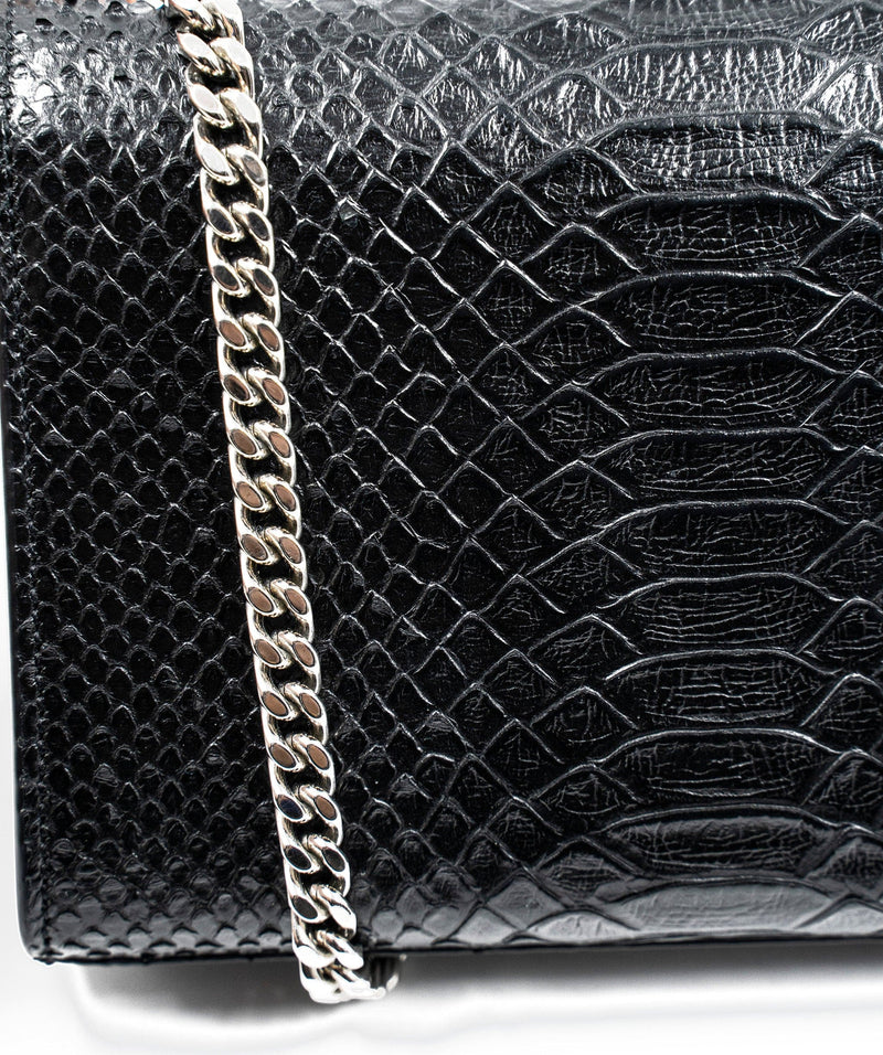 Saint Laurent Python Embossed Leather Kate Tassel Small Shoulder Bag ( –  LuxeDH