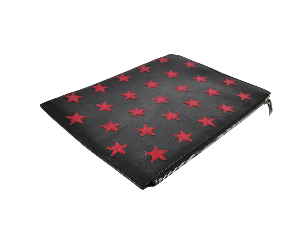 Saint Laurent Black & Red Stars Wallet for Men