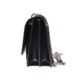 Yves Saint Laurent YSL Sunset Shiny Black Crocodile Embossed Bag