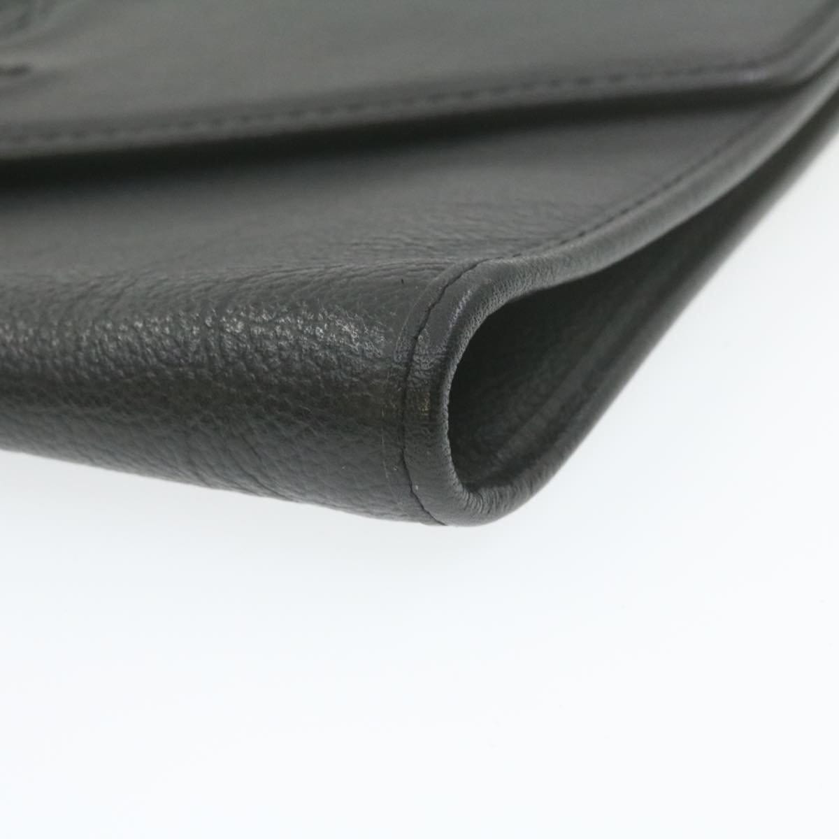 Yves Saint Laurent YVES SAINT LAURENT Leather Clutch Bag Black MW2313