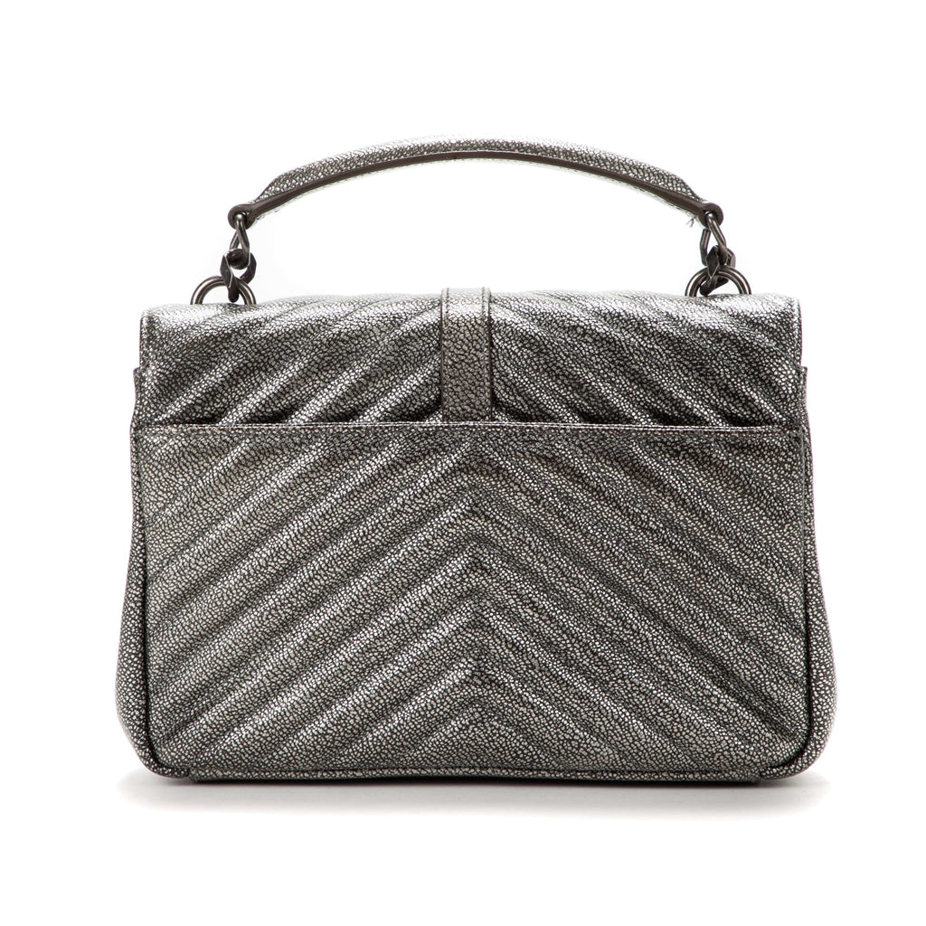 College Medium Leather Shoulder Bag in Grey - Saint Laurent