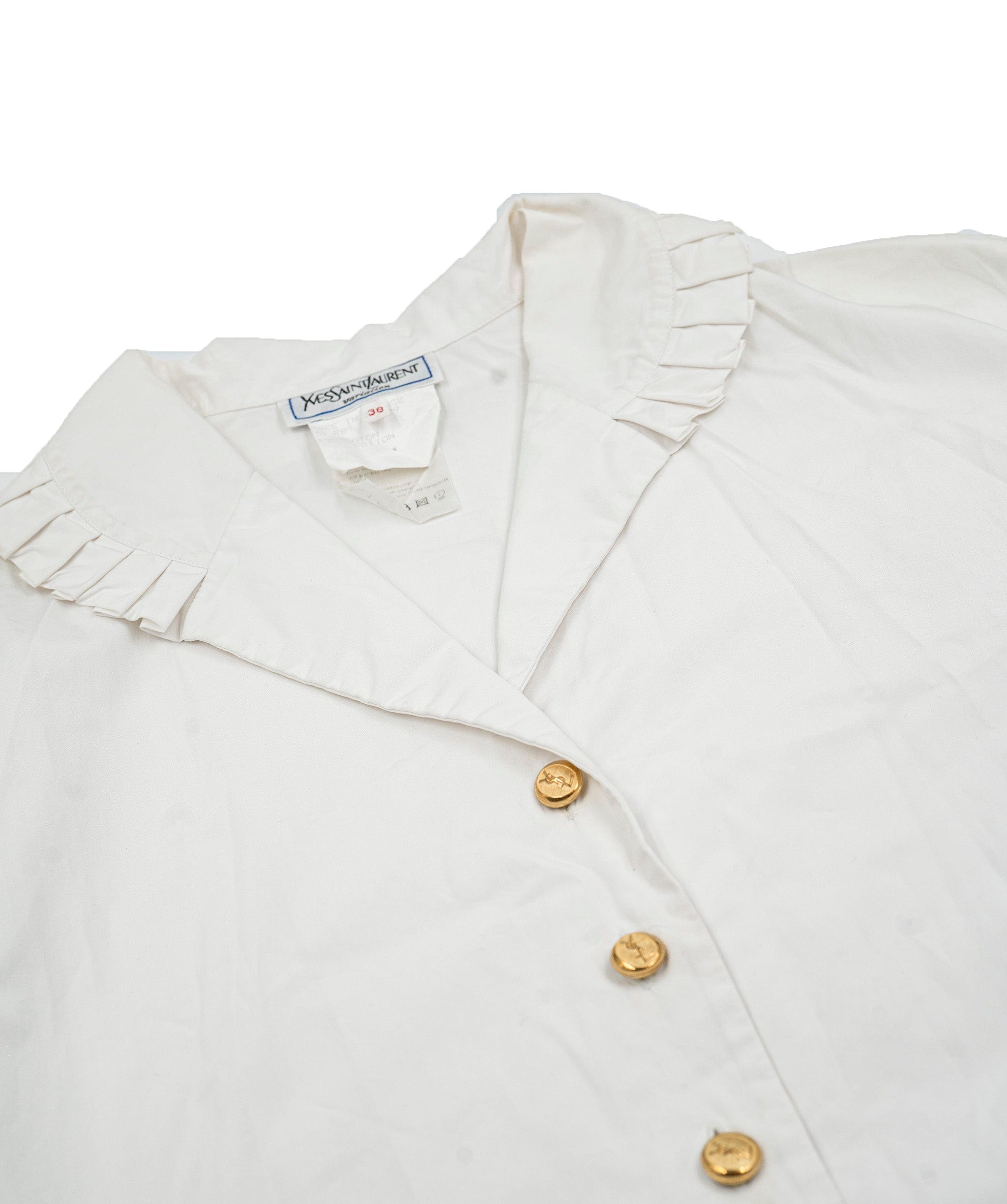 Yves Saint Laurent Yves Saint Laurent Vintage Button Shirt, Cotton, 8, 2* ASL5073